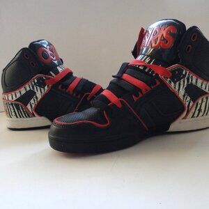 Osiris NYC 83 ULT Skater Shoes Black Red White Sz 8 Mens Sneakers